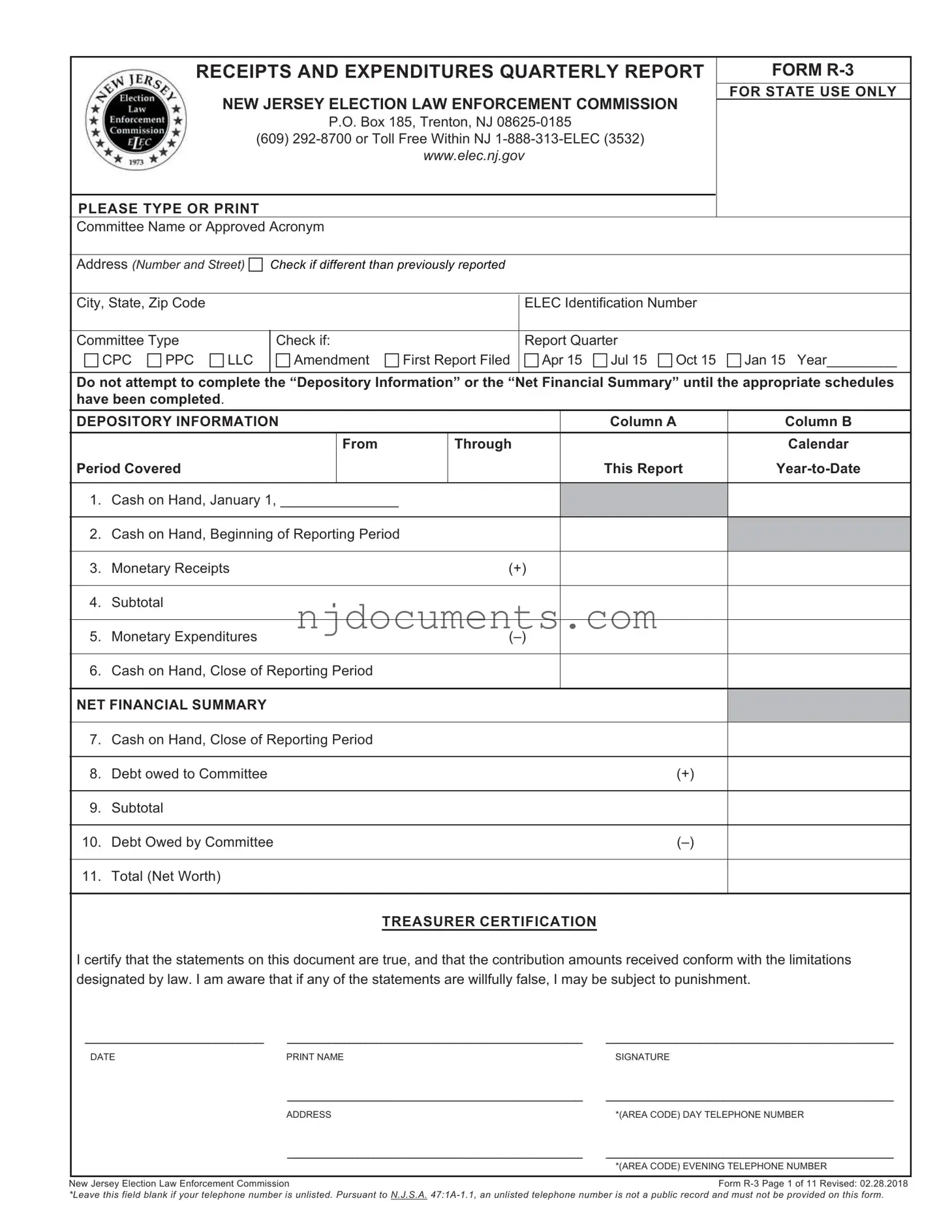 Free New Jersey R 3 Form in PDF