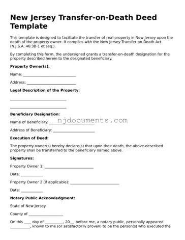 New Jersey Transfer-on-Death Deed Document