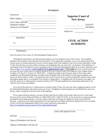 Free New Jersey Civil Form in PDF