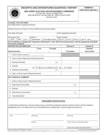 Free New Jersey R 3 Form in PDF